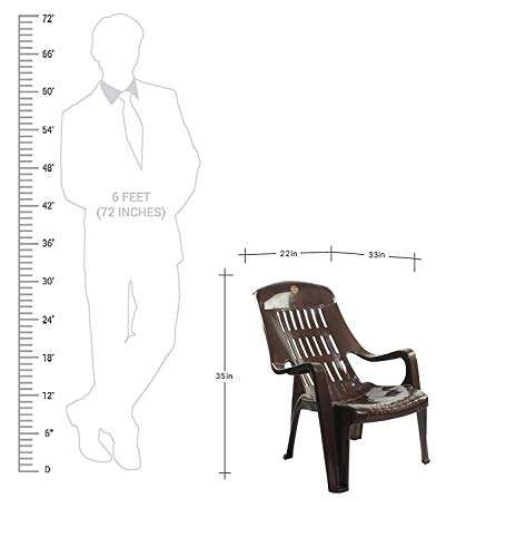 Cello Comfort Relaxing Plastic Chair | Cello Chair | Plastic Chair | Brown Colour | Comfort Chair | Chairs (Set of 4) 4