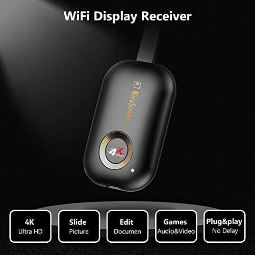 Tobo 4K HDMI Wireless Display Dongle G9 Plus, WiFi 5G HDMI Adapter Support Airplay DLNA Miracast Compatible with iOS Android/Windows/Mac/PC/MacOS to TV/Projector/Monitor, Miracast, DLNA, Airplay{TD-854WA03} 5