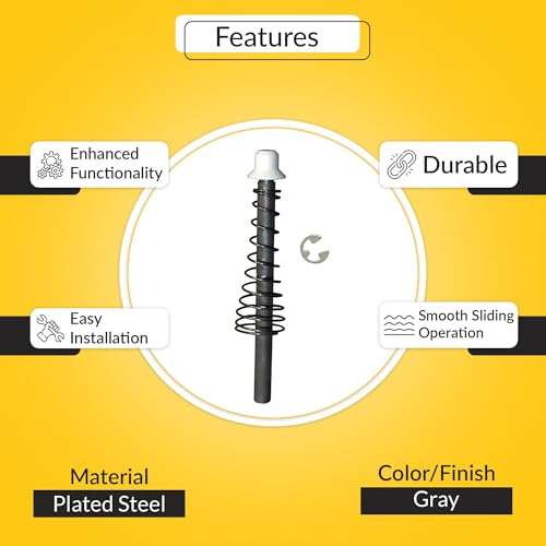 Brixwell Bi-Fold Pin Assembly, Steel Material, 5/16" Bottom Diameter, 13/32" Top Diameter, Gray Finish, 4-5/8" Height, Bottom Mount for Bi-Fold Door Hardware Kit 3
