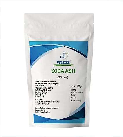VITSZEE Soda Ash Powder 1000gm for multiperpose uses Glass manufacturing,Cleaning agent, Water treatment, pH regulation, Detergent additive, Industrial chemical 1