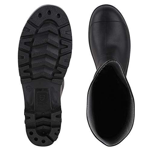 SCORTA-Safety Gumboot Step Up 13 Inch Double density without steel toe. Various Chemicals and Oil/Acid resistant, water proof, Anti-Slip. SOFT TOE CAP providing safety : SOLDIER (10, BLACK) 5