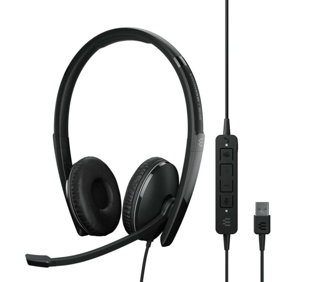 EPOS Adapt 165T USB II - Wired, Double-Sided Headset - 3.5mm Jack/USB Connectivity - Teams Certified-UC Optimized-Superior Stereo Sound-Enhanced Comfort-Call Control- Black 4