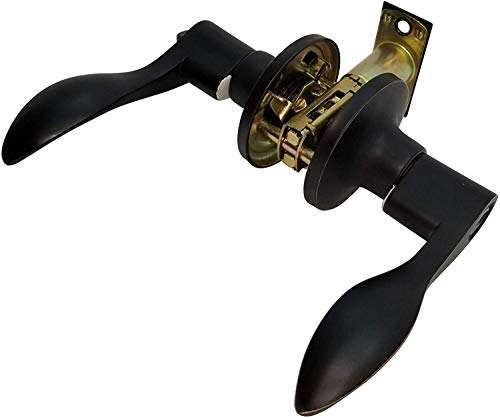 RI-KEY SECURITY Lever Door Lock Entry Keyed Cylinder Wave Handle with Keys Oil-Rub Bronze Finish KW RH 6