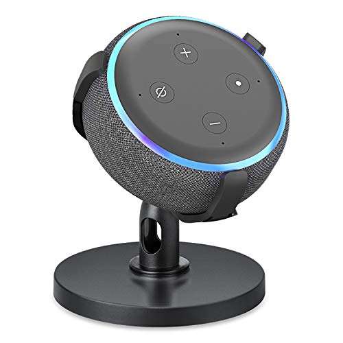 【Dot 3rd Generation Stand】 Table Holder for Echo Dot 3rd Generation, 360° Adjustable Stand Bracket Mount, Space-Saving Dot Accessories, No Muffled Sound Original Outlet Hanger for Smart Home Speaker 1