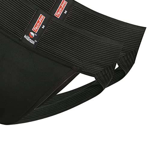 KD Willmax Jockstrap Gym Cotton Supporter Pack 2 Black XXXX Large with Cup Pocket Athletic Fit Fashionable Straps Brief Multi Sport Jockstrap Gym, Fitness & Outdoor Inner Wear Soft Underpants 2
