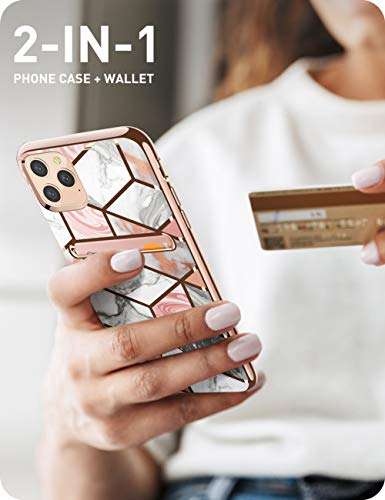 i-Blason Cosmo Wallet Slim Designer Wallet Case for Apple iPhone 11 Pro (2019), 5.8 Inch (Marble) 3