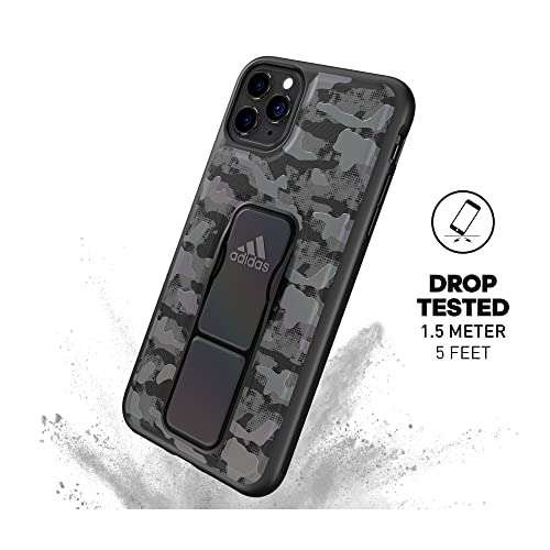 ADIDAS Sports Black Cell-Phone Case for iPhone 11 Pro Max, Drop-Resistant Hand-Grip Phone Cover with Strap 4