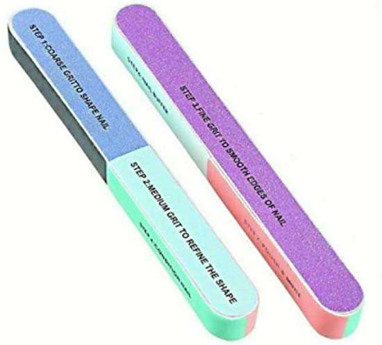 H&B Nail File and Buffer for Pedicure and Manicure - 7 Ways Filer for Nail Repair, Nail Care Tool, Washable Emery Boards, All-in-One Shaping & Buffing, Easy to Use for Women and Men - Pack of 2