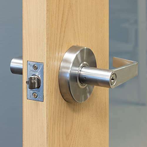 Master Lock Keyed Entry Door Lock, Brushed Chrome Finish Commercial Door Handle, Interior or Exterior Lever Style Locking Door Handle, SLCHKE26D 2
