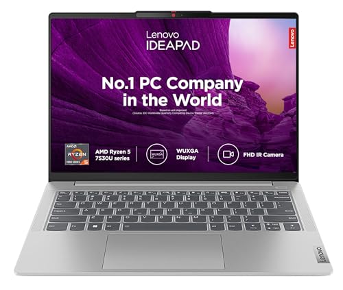 Lenovo IdeaPad Slim 5 AMD Ryzen 5 7530U 14" (35.5cm) WUXGA+ IPS Laptop (16GB/512GB SSD/Win 11/Office 2021/Backlit KB/FHD Camera/Alexa/3 Month Game Pass/Arctic Grey/1.46Kg), 82XE004RIN