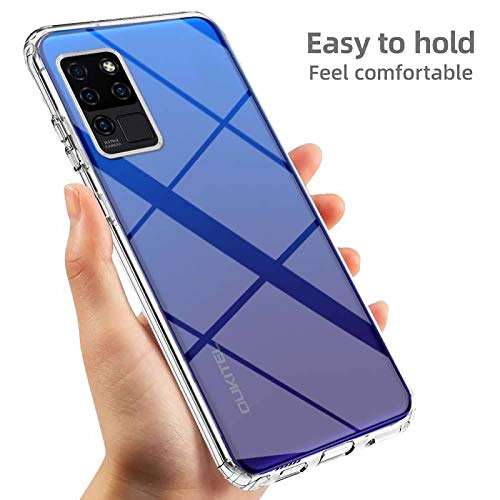 for Oukitel C21 Case with Tempered Glass Screen Protector Crystal Soft Clear Shockproof TPU Bumper Transparent Silicone Protective Phone case Cover for Oukitel C21 (6.4") 4