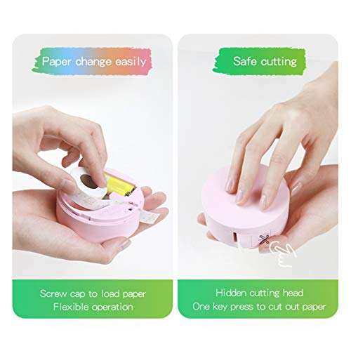 PeriPage L1 Mini Pocket BT Label Maker Sticker Inkless Portable Thermal Label Printer with 1 Roll White Paper Tape Compatible with iOS Android Smartphone for Home Office School Retail Store 4