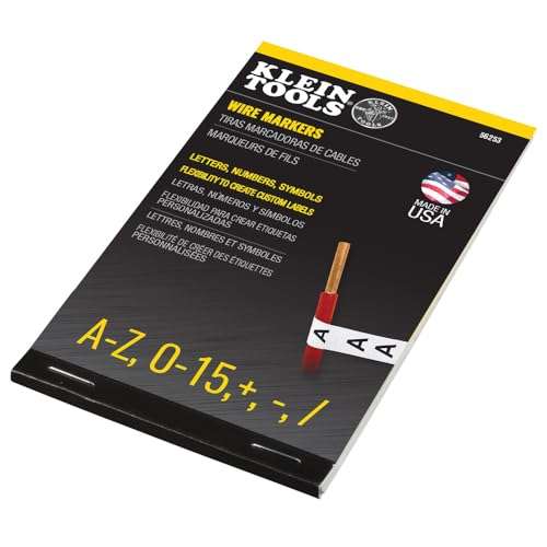 Klein Tools 56253 Wire Marker Book, Black Letters, Numbers, and Symbols 2