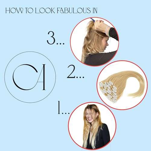 CAISHA XL 24" 7 Pieces Set CLIP IN EXTENSIONS Hairpiece Straight Light Blonde Mix CE7 5