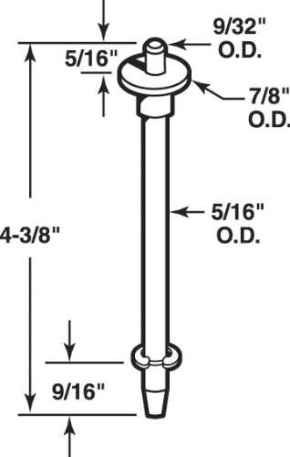 Prime-Line N 6737 Bi-Fold Top Pivot Rod, Nylon Cap, Steel, Snap Ring, 4-3/8 In. (Single Pack) 2