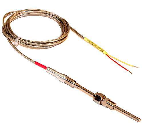 EGT Probe - Diesel - Commercial Duty - 4 Straight - 3/16 OD - Mini Male Plug Connector - with 12 foot long cable