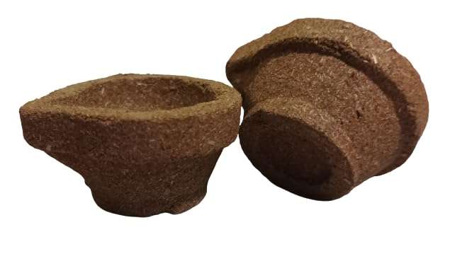 Chellamalli Hand Made Diya for Pooja - Panchakaviya Diya/Vilaku/Deepam(Pack of 24), 100% Organic, Made up of Country Cow Dung, raw Milk, Curd, ghee, gomiyam 1
