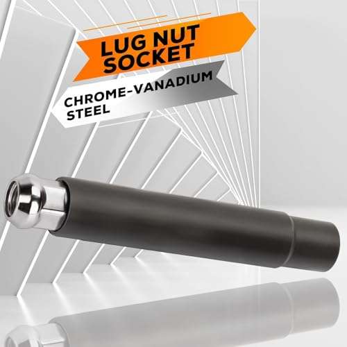 DYNOFIT 9/16-18 Wheel Spike Lug Nuts, 32x Chrome 9/16 inchx18 Lug Nut with 1 Socket Key, DYNOFIT 4.4'' Tall Closed End Lug Nuts for 1994-2011 Dodge Ram 1500 2500 3500/1988-1998 F250 F350 6
