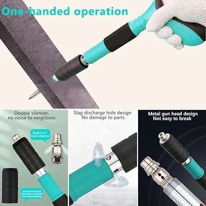 kankin mart Nail Wall Fastening Tool for Cement Wall - Manual Steel Nails Gun, Portable Concrete Nail Gun with Lightweight and Efficient Household Woodworking Tool with nail 3