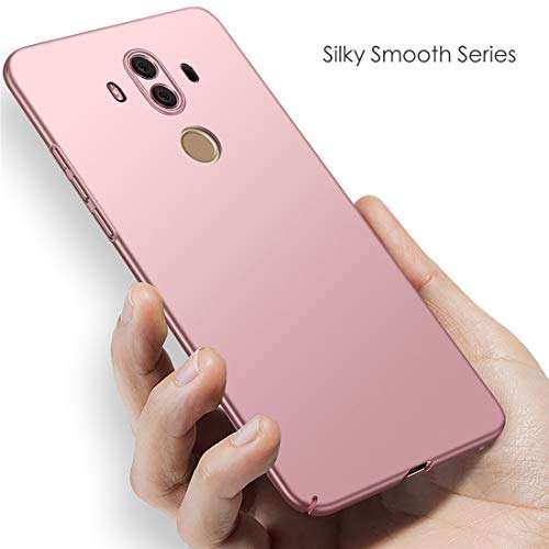 for Huawei Mate 10 Pro Case, ACMBO [Silky Smooth Series] Ultra Thin Slim Fit [Anti-Drop] Shockproof Hard Plastic Phone Cases Cover Compatible for Huawei Mate 10 Pro, Smooth Rose Gold 3