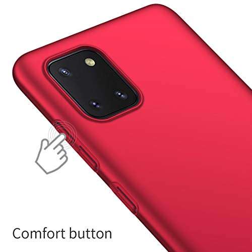 for Samsung Galaxy Note 10 Lite/A81 Case, ACMBO Ultra Thin [Skin Touch Feel] [Anti-Drop] Shockproof Premium PC Material Slim-Fit Phone Cases Cover for Samsung Galaxy Note10 Lite 6.7", Smooth Red 6