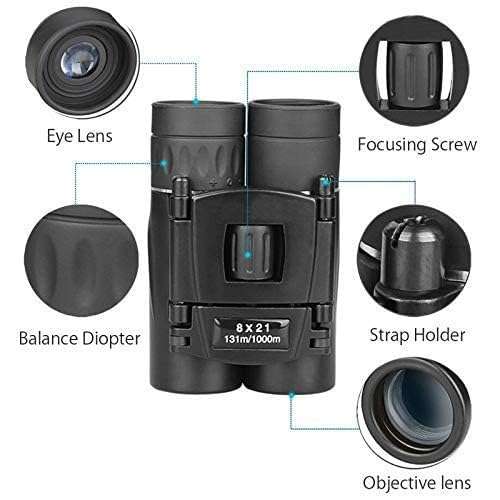 Baboies Powerful Roof Prism Binocular Telescope Outdoor with Pouch Adults HD Professional Binoculars for Bird Watching Travel Stargazing Hunting Concerts Sports - Black (TELESCOP 8 * 21) (HD 10 * 25) 4