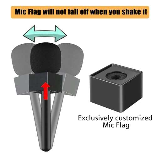 Stand Mic Holder Flag for DJI Mic 1/2 / Mic Mini/Rode Wireless GO II Handle Wireless Interview Lavalier Microphone Adapter Handheld Mount for Hollyland Lark M1 /C1 / 150/2 Pack 4