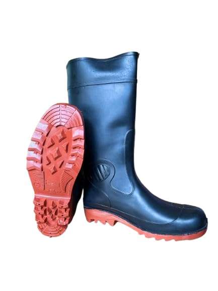 TECHNOSPILL Steel Toe Lightweight Gum Boots | Standard Steel Safety Shoes | Size - 8 | Anti Slip, Waterpoof | Breathable Printed Leather Shoes | Puncture and Tear Resistant | For Industrial Use I Colour - Red (10, UK Footwear Size System, Adult, Men, Numeric, Medium, 10) 1