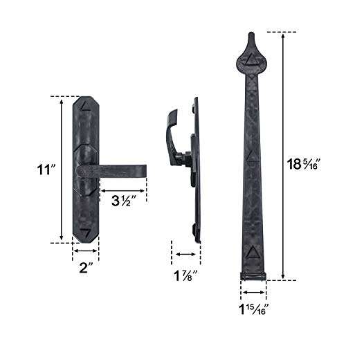 SANKEYTEW Garage Door Magnetic Decorative Hardware Kit, 4 Hinges 2 Handles Door Carriage Accents for 1 Car Garage, Strong Magnets, Color Black 6