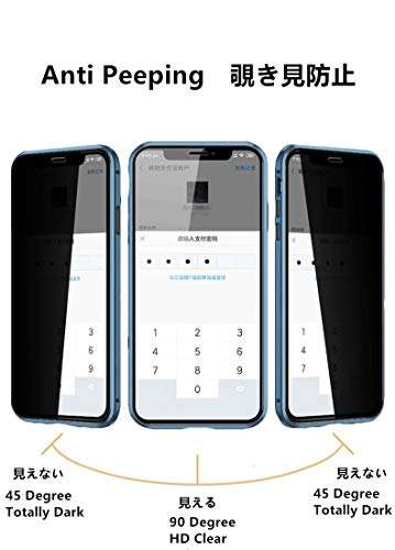Lockable Anti Peeping Case for iPhone 12 Pro Max Magnetic Glass Case Built-in Camera Lens Protector Privacy Screen Glass Protector Bumper Case Anti peep Cover with Lock (12ProMax, Black) 3