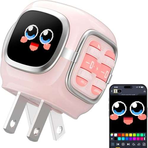 Divoom Dipow 35W, 2026 New USB C Charger Block, Fast GaN Charger with Pixel Screen, Cute Foldable Compact Power Adapter for iPhone 17/16, Galaxy S25/S24, Pixel 9/8, MacBook Air, iPad Pro (Pink) 1