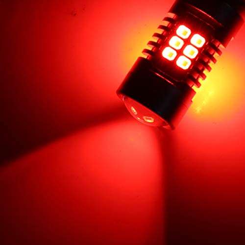 X AUTOHAUX 2pcs 3157 21 2835-Surface Mount Device-LED Red Car Light Tail Bulbs Brake Stop Backup Reverse Lamp Projector Lens 5