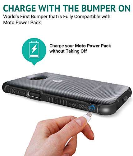 Casewe - Motorola Moto Z3 / Z3 Play Protective Flexible Bumper Case Cover/Compatible with Moto Mods - All Matte Black 6