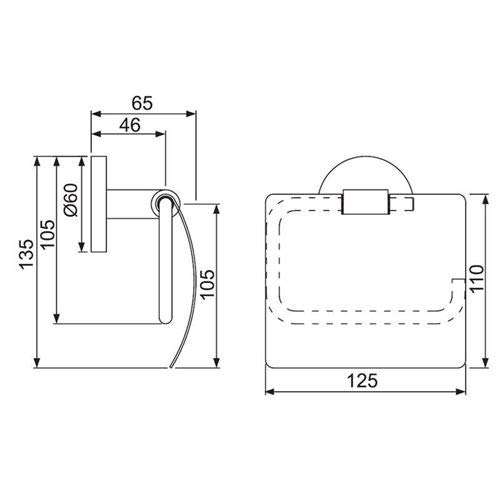 Jaquar Brass Toilet Roll Holder with Flap (Chrome) ACN-CHR-1153S 2