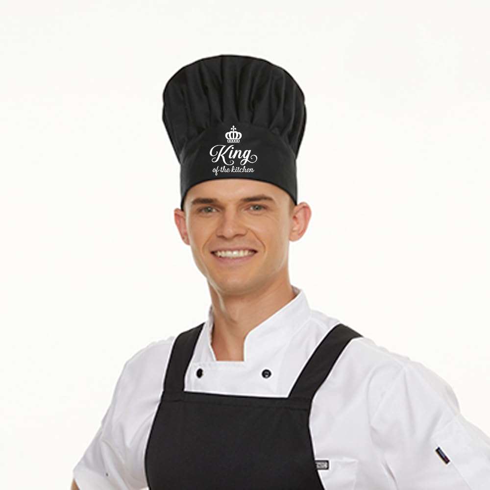 AGMdesign King of The Kitchen Funny Chef Hat, Funny Chef Wear, Adjustable Kitchen Cooking Hat for Men & Women Black, Mother's Day/Father's Day/Birthday Gift for Him, Her, Mom, Dad, Friend 5