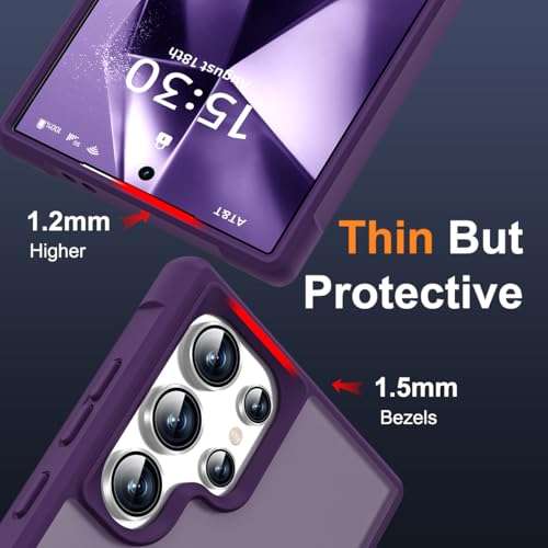 SKYLMW Compatible with Samsung Galaxy S24 Ultra Case with Magnetic Ring Stand, Purple 6