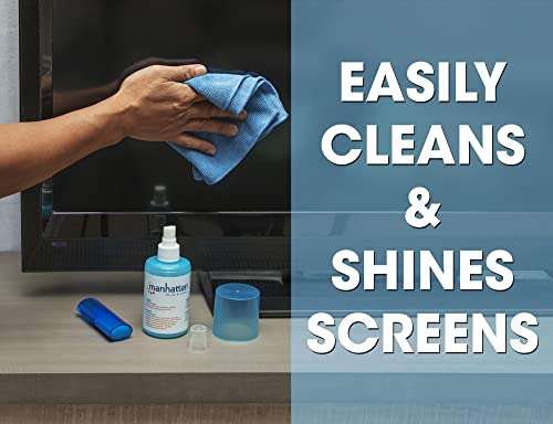 Manhattan Screen & Keyboard Cleaner Kit – 6.75 oz - Non-Alcohol Cleaning Spray with Microfiber Cloth & Keyboard Brush - for TV, Computer, Laptop, Monitor, LED, LCD, Electronic Devices - 421027 2