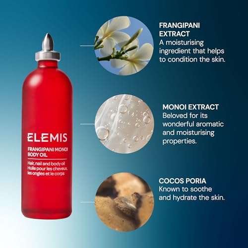 ELEMIS Frangipani Monoi Body Oil 100ml, Luxurious Nourishing Oil for Soft, Hydrated Skin & Hair 5