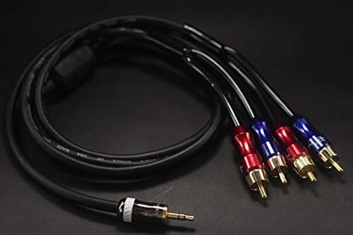 KK-A3.5to4 HiFi Cable - 3.5mm Male to 4-Male RCA Audio Adapter, Stereo Audio Splitter, Gold Plated Plug, 4n OFC Pure Copper Wire - 3.28ft (1M) 2