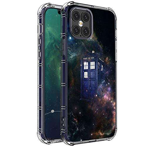 Goodsprout iPhone 12 Pro Max Case,Clear with Police Booth Under The Stars Pattern Design Plastic iPhone 12 Pro Max Case TPU Bumper Protective Case Compatible with Apple iPhone 12 Pro Max 1