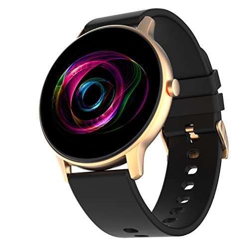 Fire-Boltt Rage Full Touch 1.28” Display & 60 Sports Modes with IP68 Rating Smartwatch, Sp02 Tracking, Over 100 Cloud Based Watch Faces, Black, Free Size (Gold Black) 1