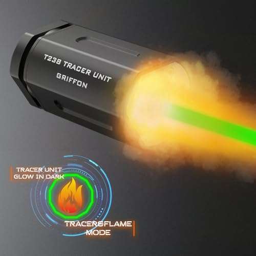 T238-Griffon Airsoft Tracer Unit, Spitfire Tactical Muzzle Flash Simulator for Airsoft Green Tracer BBS/Gel Balls with 14mm CCW Threaded Interface 2