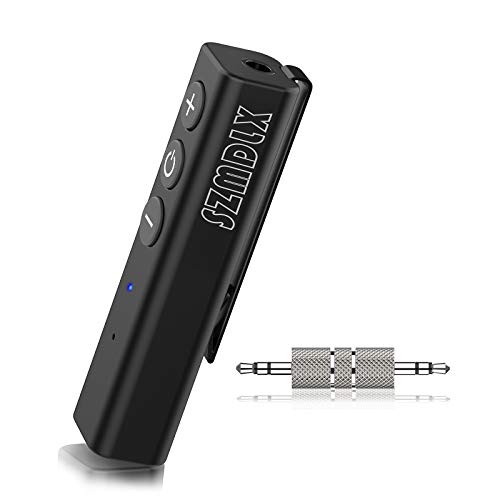 SZMDLX Bluetooth 5.0 Receiver, Portable Clip Wireless Audio Aux Adapter Bluetooth Car Kit (Voice Assitant, A2DP, Built-in Microphone for Home Car