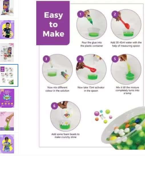 TOYIQ Colorful Crystal Fluffy Cloud Slime Making Kit Game for Kids, Boys and Girls 6