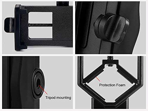 NUZAMAS Adjustable 360 Degree Smartphone Adapter, Compatible with Binoculars, Monoculars, Spotting Scopes, and Microscopes 4
