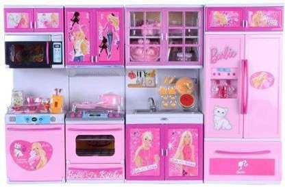 Barodian's Pretty Girl Dream House Modern Kitchen Playset - 4 Layer Big Toy Kitchen for Kids