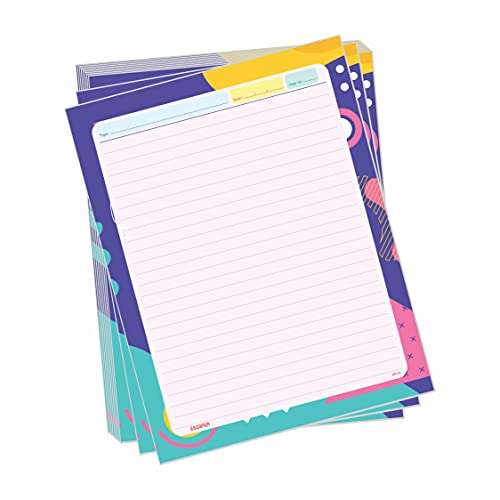ESCAPER Abstract Theme Project Papers - Multicolor Practical Sheets for Assignment, Art & Craft One Side Ruled Lines Paper, Designer Ruled Coloured Paper, Perfect for School Projects 1