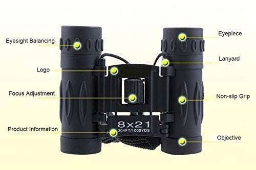 Baboies Powerful Roof Prism Binocular Telescope Outdoor with Pouch Adults HD Professional Binoculars for Bird Watching Travel Stargazing Hunting Concerts Sports - Black (TELESCOP 8 * 21) (HD 10 * 25) 3