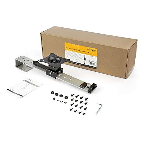 StarTech.com Cubicle Monitor Mount - Cubicle Wall Single Monitor Hanger - Up to 34' VESA Mount Display - Height Adjustable Ergonomic Office Cubicle Hanging Flat Panel Hook & Clamp Bracket,Silver 6