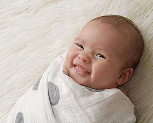 100% Organic Pure Cotton Muslin Baby Swaddle Blanket, Wrap Cloth Cotton Swaddle for Newborn Baby Girl's and Boy's Soft Premium Cotton Swaddle Blanket-Pack of 3 with Size 120X120 CM - World of Grey 6